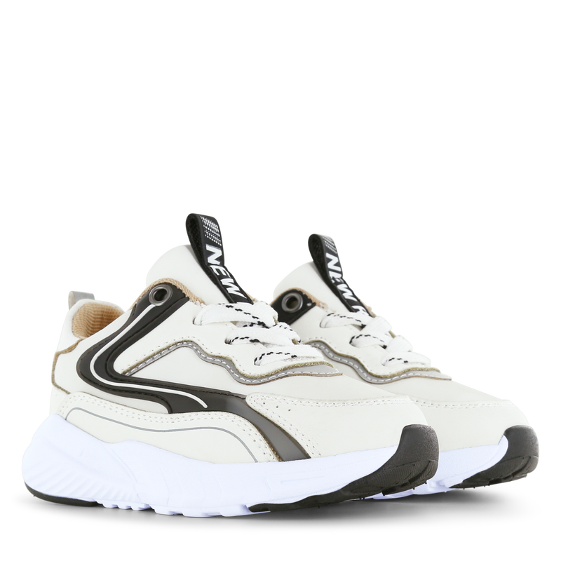 Shoesme sportief zwart-wit sneakertje Microleer | Jongens schoenen