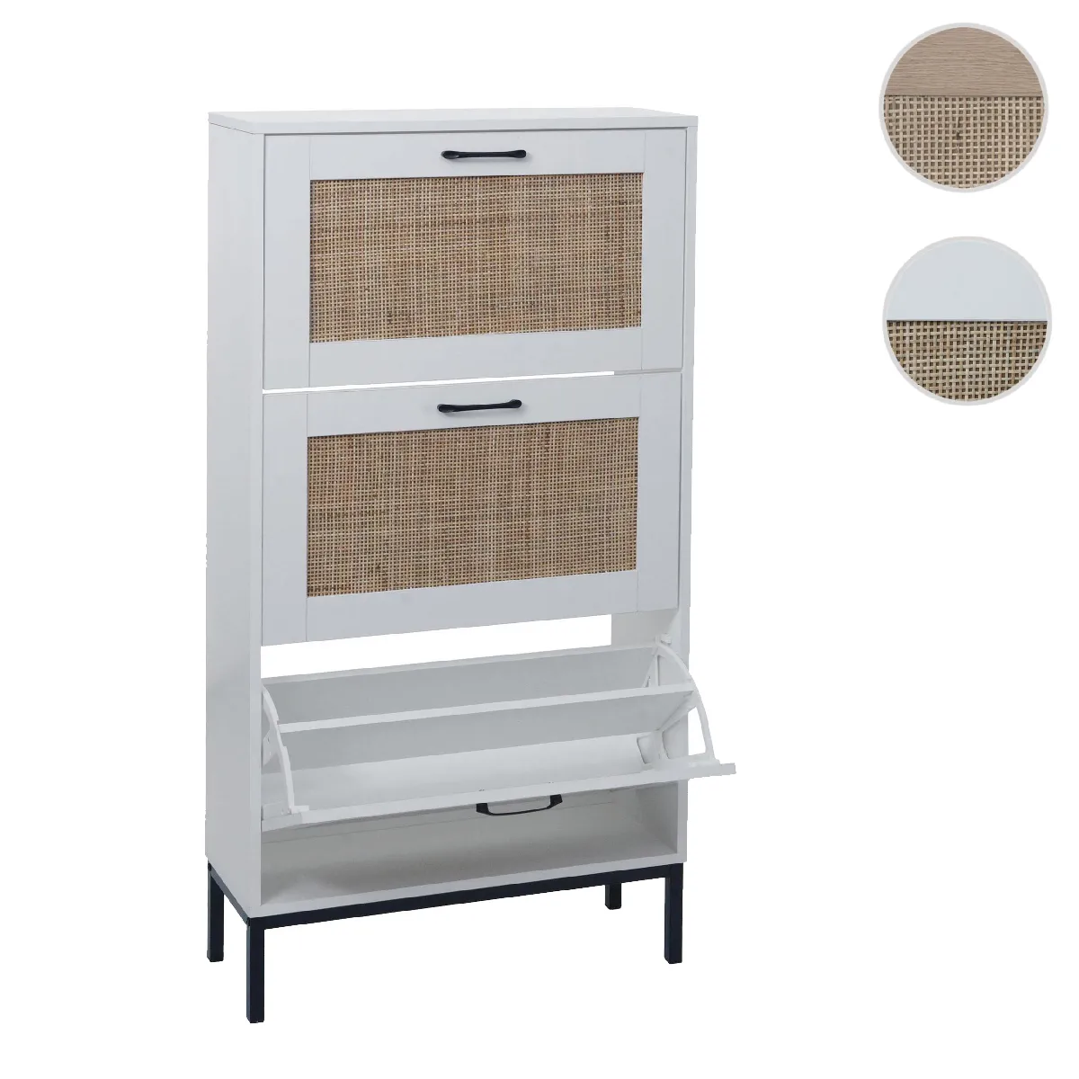 Mendler Armoire à chaussures HWC-N92 - Blanc