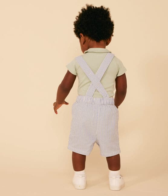 Salopette courte en toile bébé