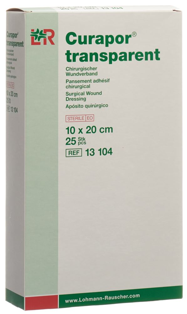 CURAPOR Wundverband<br>25 × 1 Stück, Beutel, 10x20cm, transparent