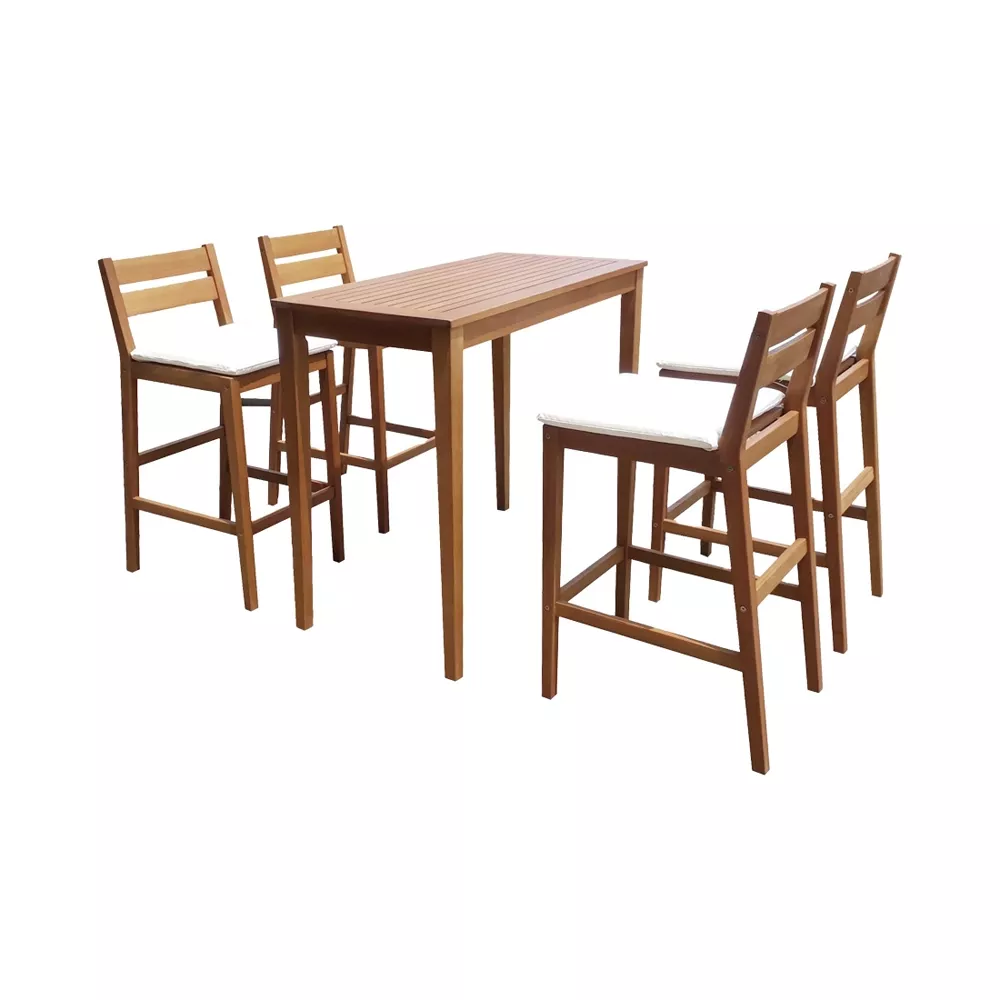 CONTINI Bartisch - Set mit 4 Barstühlen