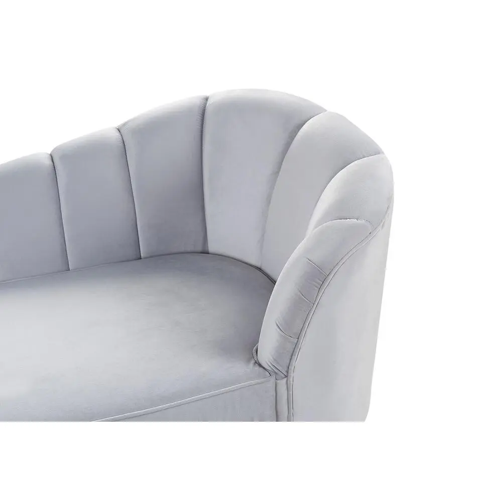 ALLIER - Chaise longue - Grijs - Rechterzijde - Fluweel