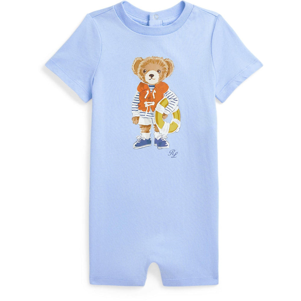 Køb Ralph Lauren Baby Office Blu Nantucket Bear Shortall