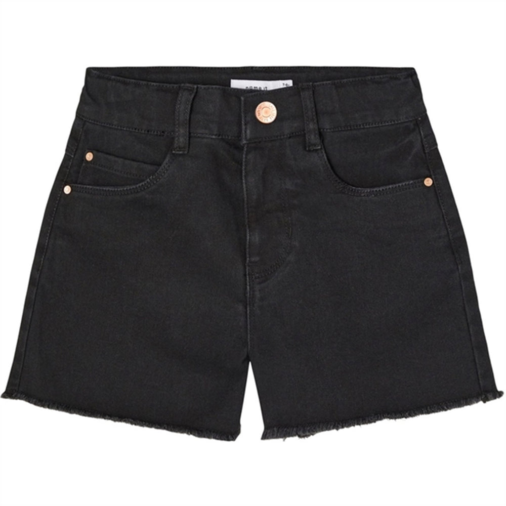 Køb Name it Black Denim Rose Mom Denim Shorts Noos