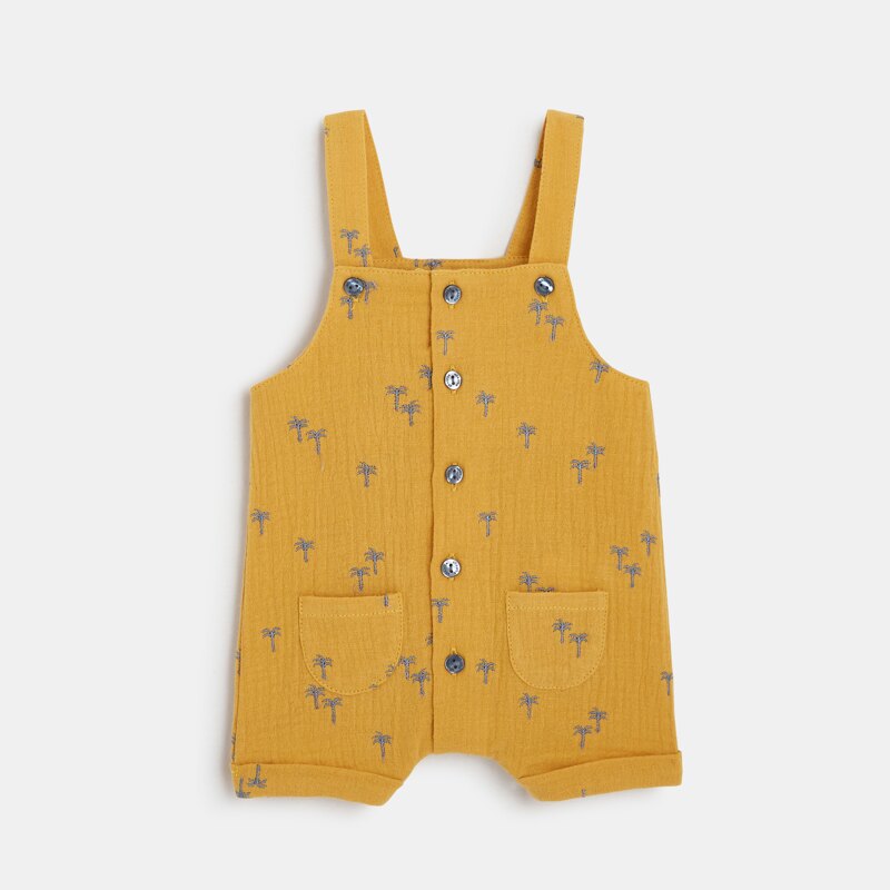 Ensemble t-shirt et salopette courte bébé garçon jaune Absorba Jaune