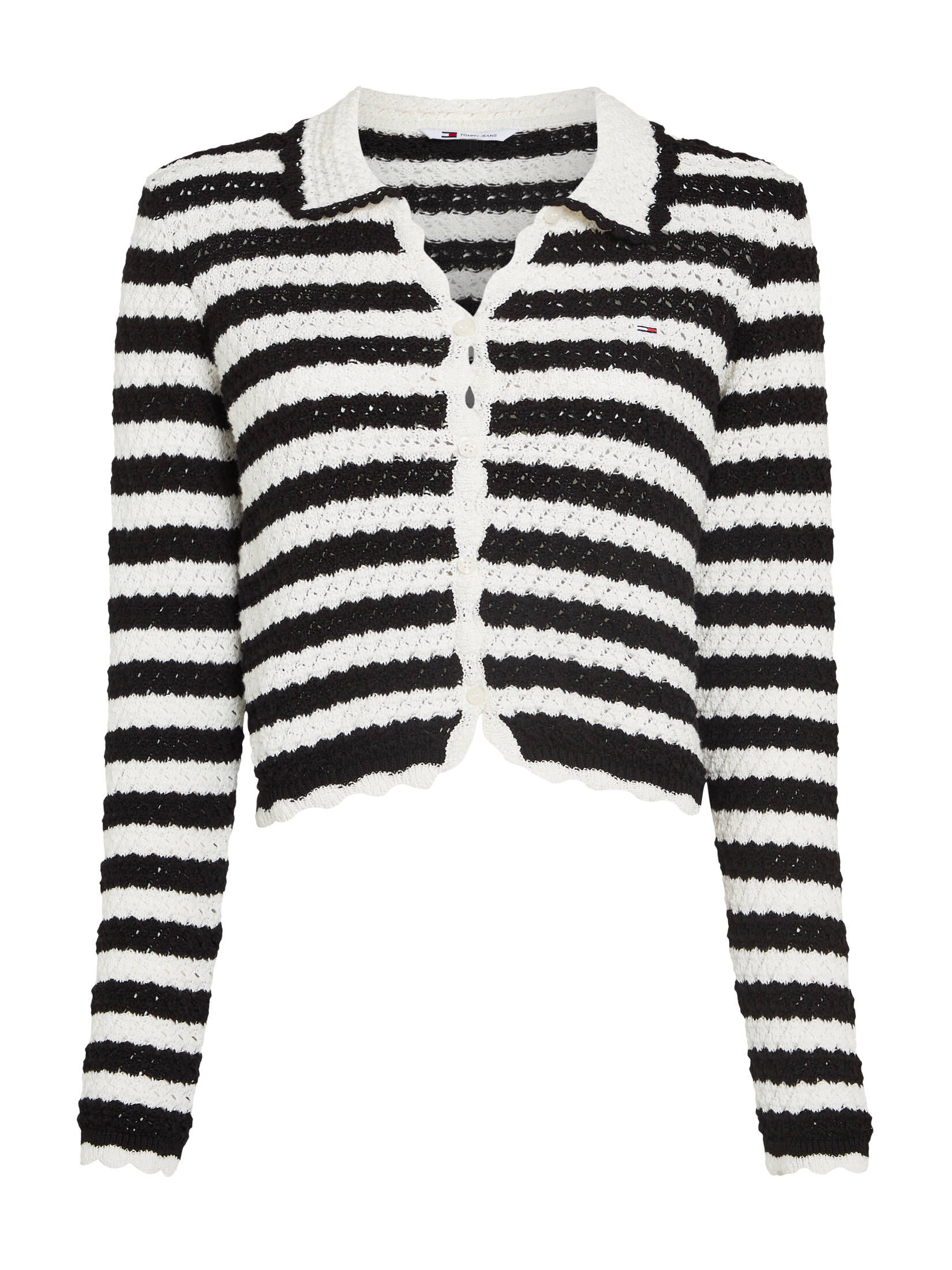 Tommy Jeans| Damen Strickjacke CROCHET CARDIGAN Cropped Fit