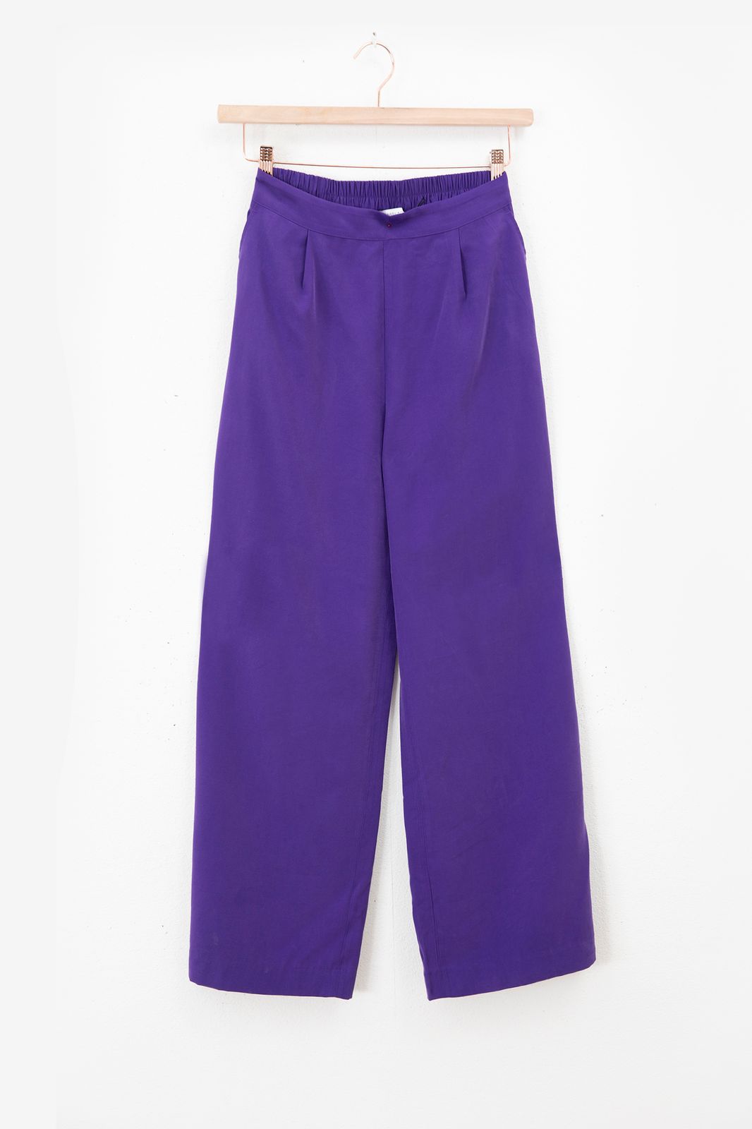 Donkerpaarse wide leg broek