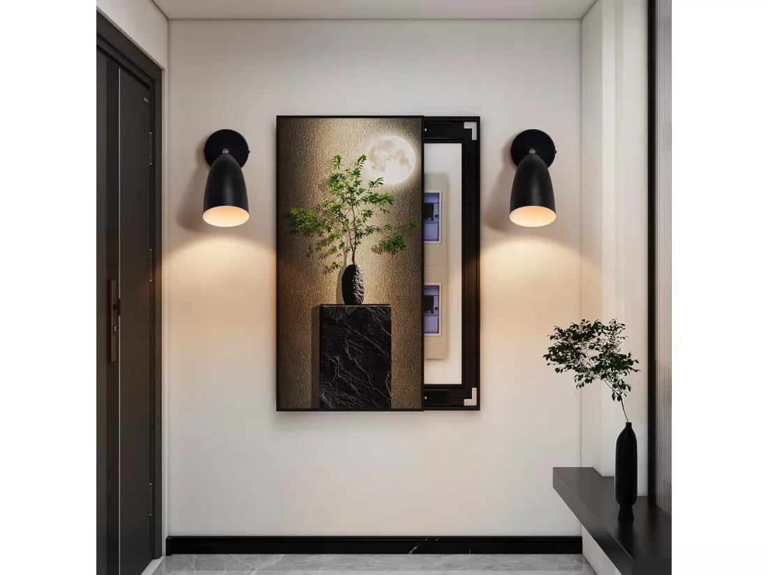 NETTLIFE Applique murale d'intérieur noire - spot mural vintage pour chambre à coucher rétro GU10 sans ampoule