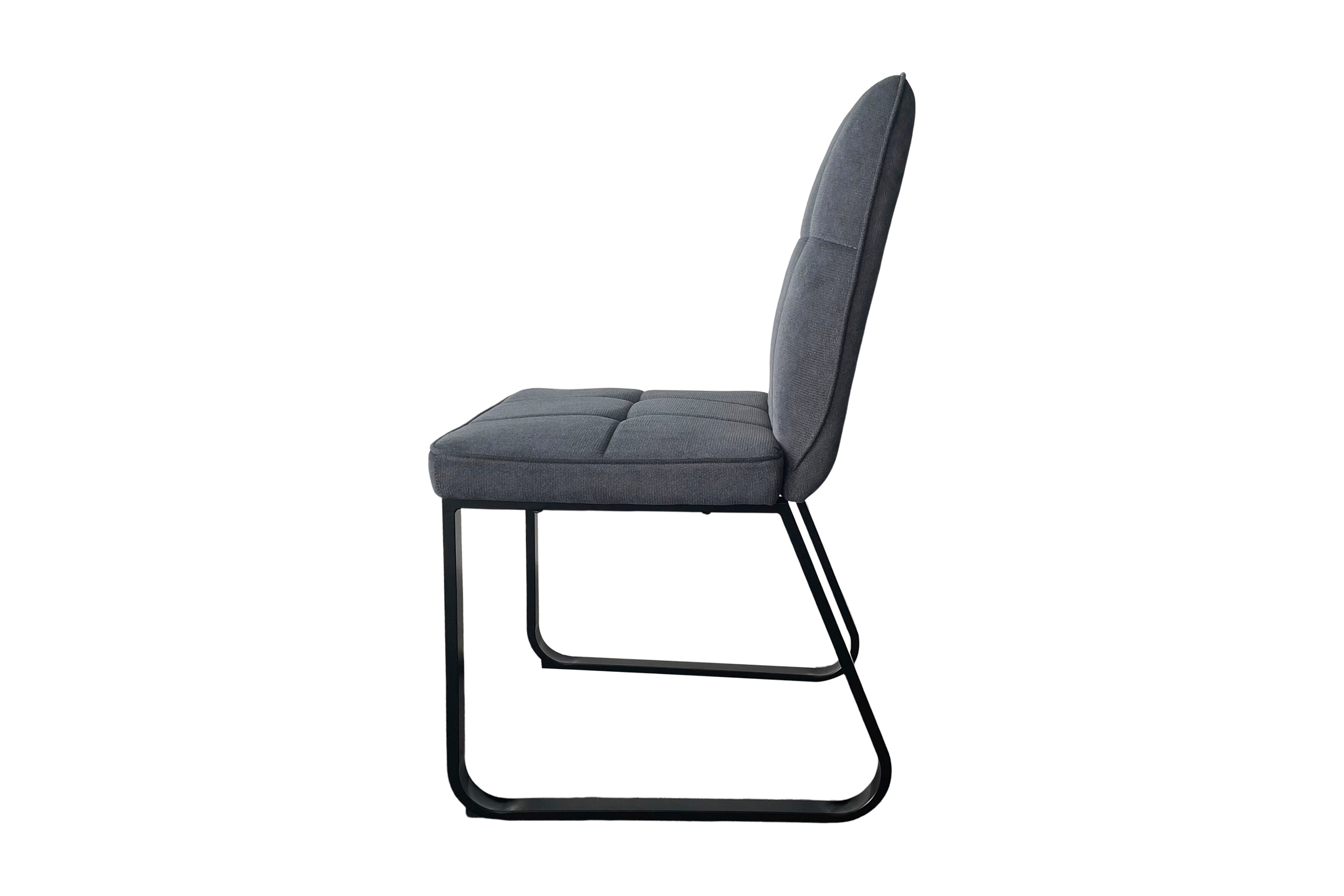 byLIVING Esszimmerstuhl TALEA, 2-er Set, Bezug dunkelgrau, Gestell schwarz
