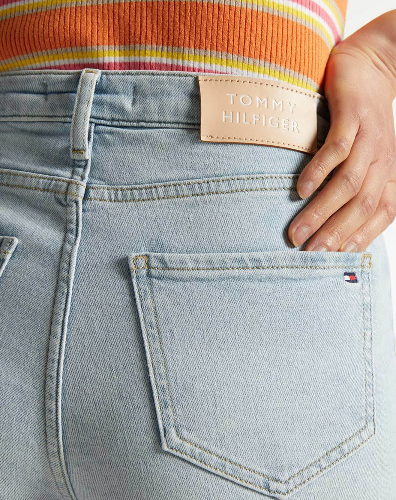 Tommy Hilfiger Short en jean Frange bleu délavé