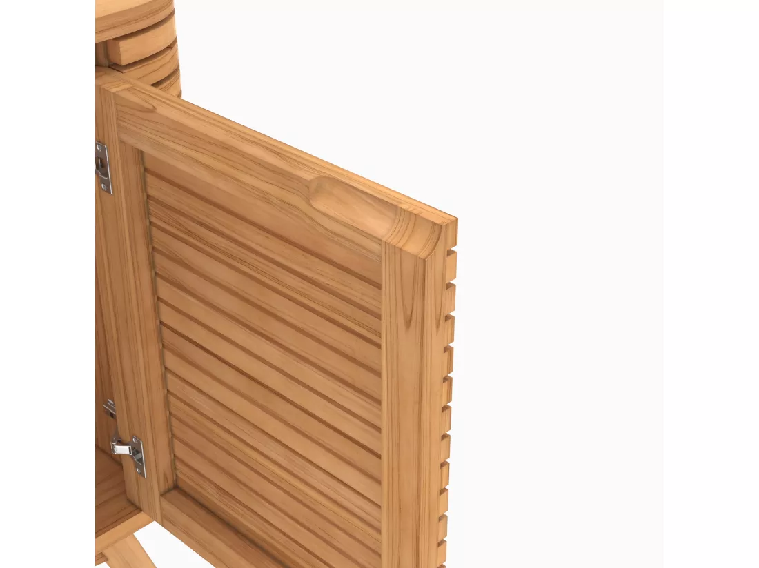 Meuble de salle de bain en bois de teck 140 cm avec une niche - Auguste
