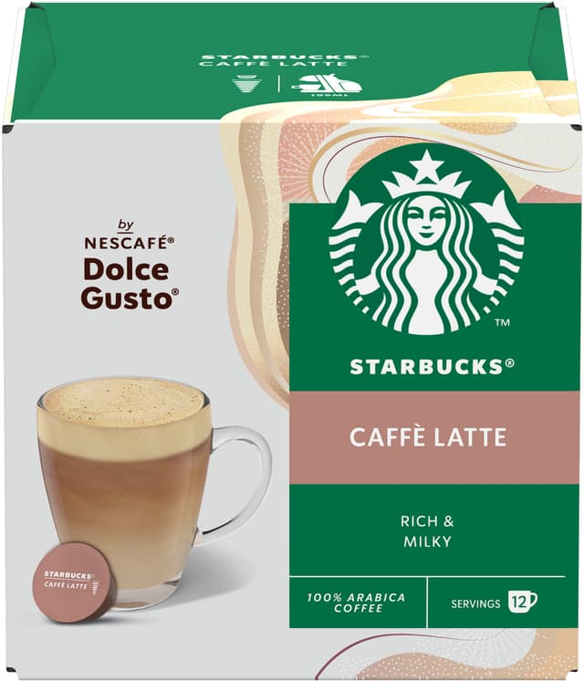 Starbucks Caffe Latte by NESCAFÉ Dolce Gusto kaffekapsler (12 stk.)