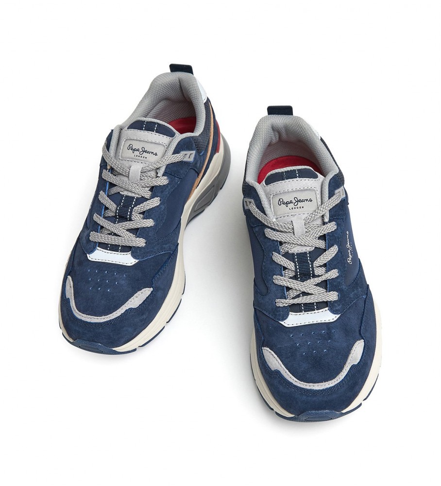 Tênis Pepe Jeans Dave Sider de couro azul-marinho