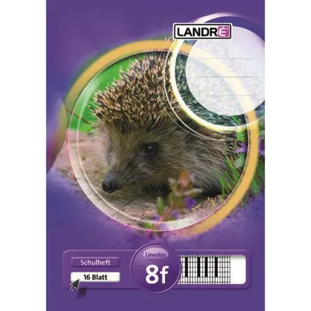 Landré Schulheft A5, rautiert, Liniatur 8, 16 Blatt, sortiert