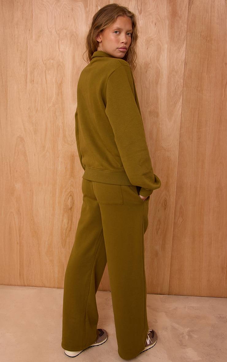 Vert Olive Pantalon De Jogging À Jambe Droite