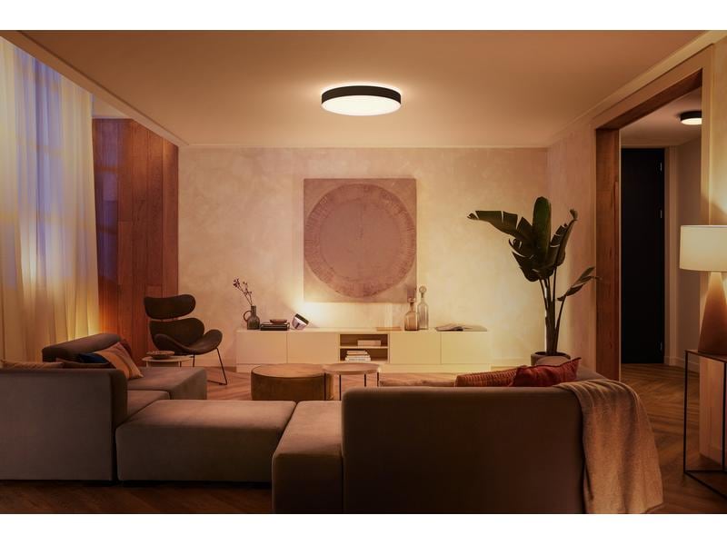 Philips Hue White Amb. Enrave Deckenleuchte XL schwarz 6500 Deckenlampe steuerbar mit Philips Hue