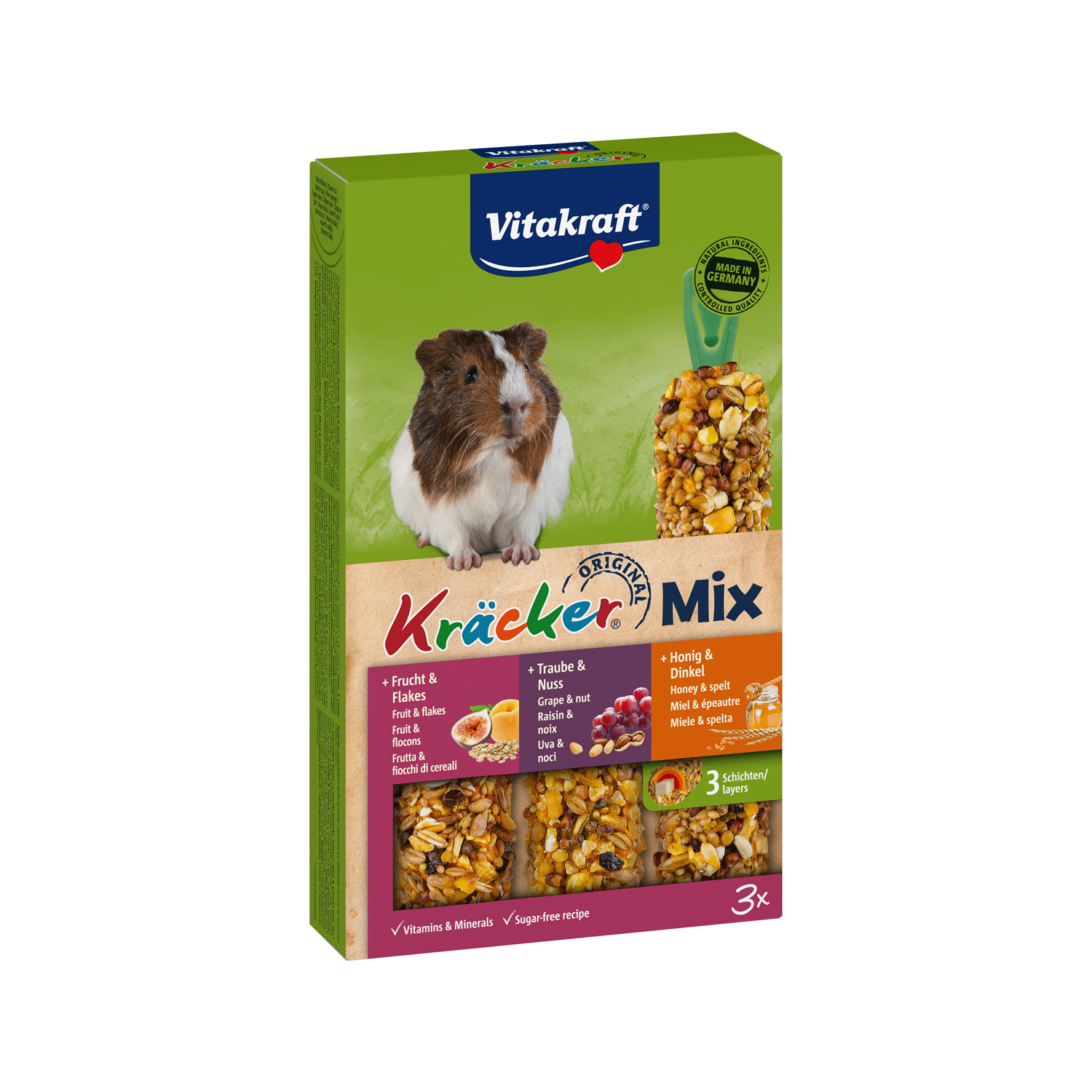 Vitakraft Cavia Kracker Trio-Mix Honing/Noot/Fruit