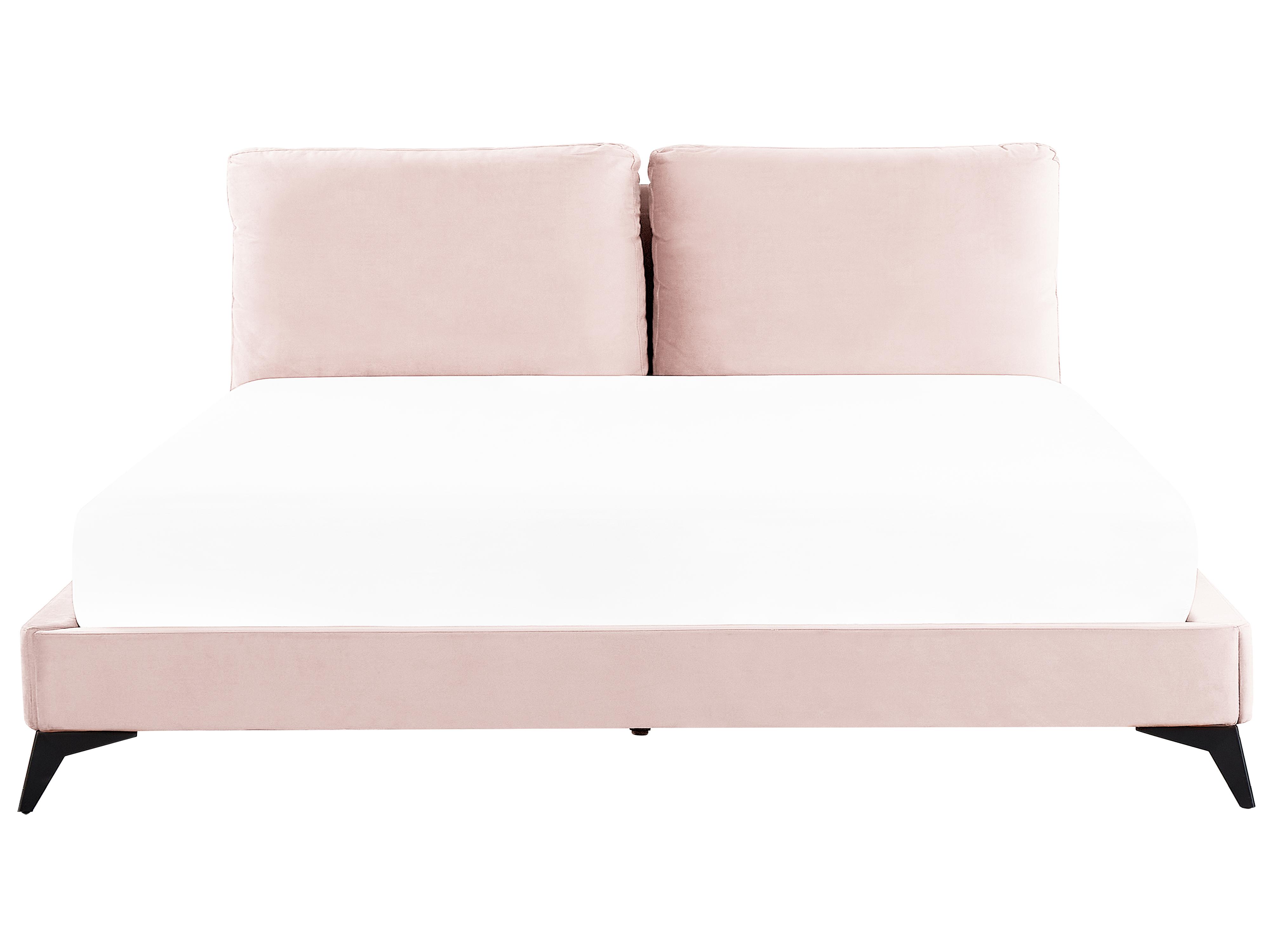 Bed Fluweel MELLE 180 x 200 cm Pastelroze