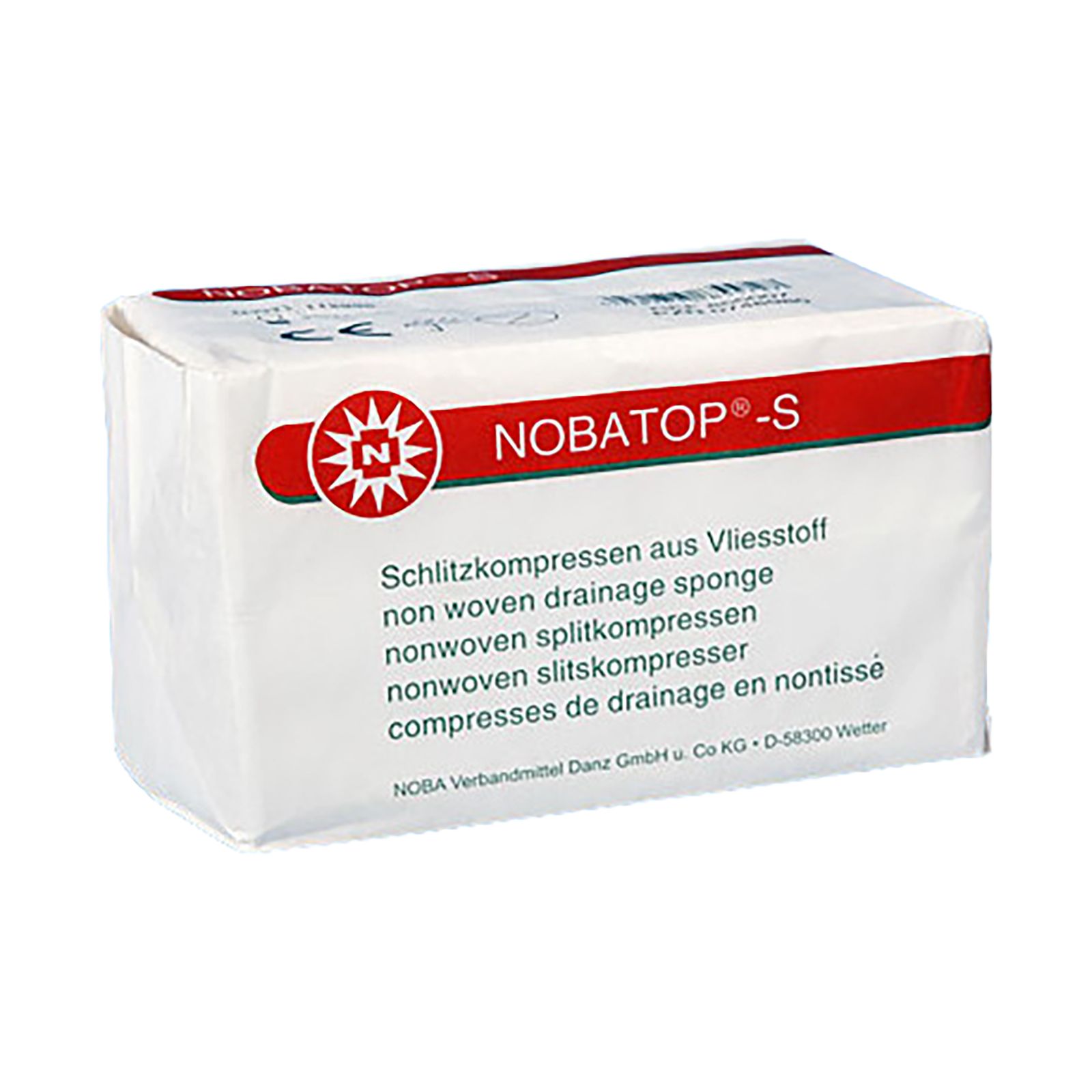 NOBA Nobatop®-S Schlitzkompresse 6-lagig 10 cm x 10 cm 100 Stück