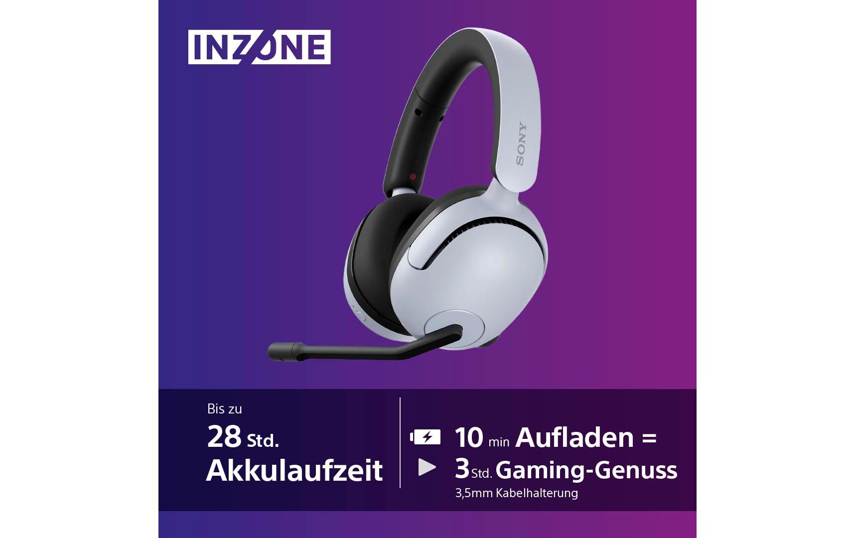 Headset INZONE H5 Weiss<br>Leichtes, weiches und kabelloses Gaming-Headset