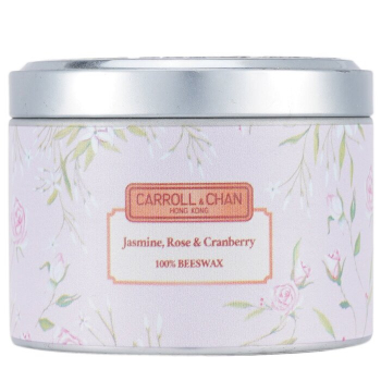 The Candle Company (Carroll & Chan) 100% Beeswax Tin Candle - Jasmine Rose Cranberry  (8x6) cm