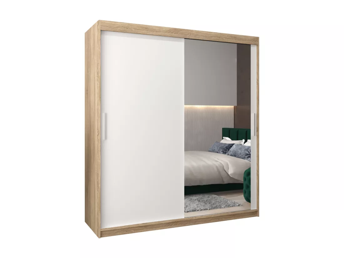 Armoire Tokyo 2 À Portes Coulissantes 200/180/62 2 portes (Sonoma/Blanc)