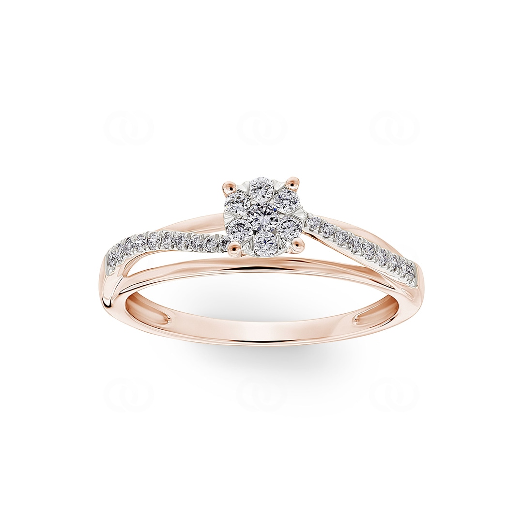 0.23 Karat Diamantring 750/18 K Roségold