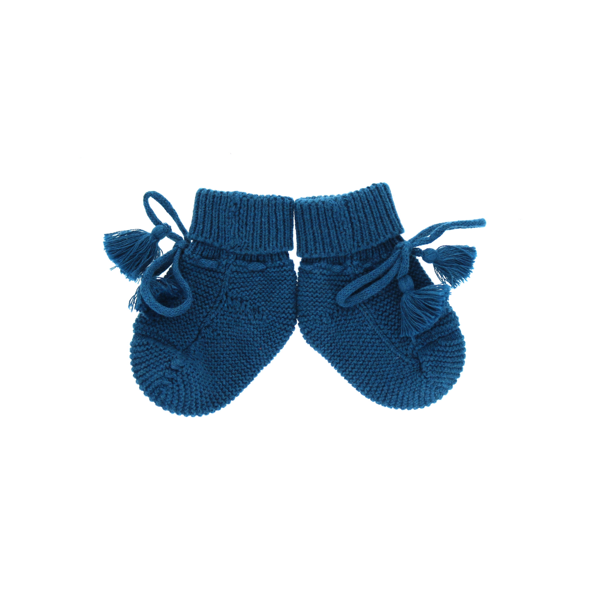Chaussons coton Bleu 0-6 mois - Teddy Bear Amande