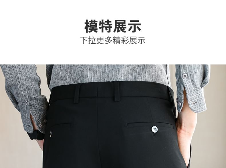 Blueforce - Hoge taille effen cropped taps toelopende broek