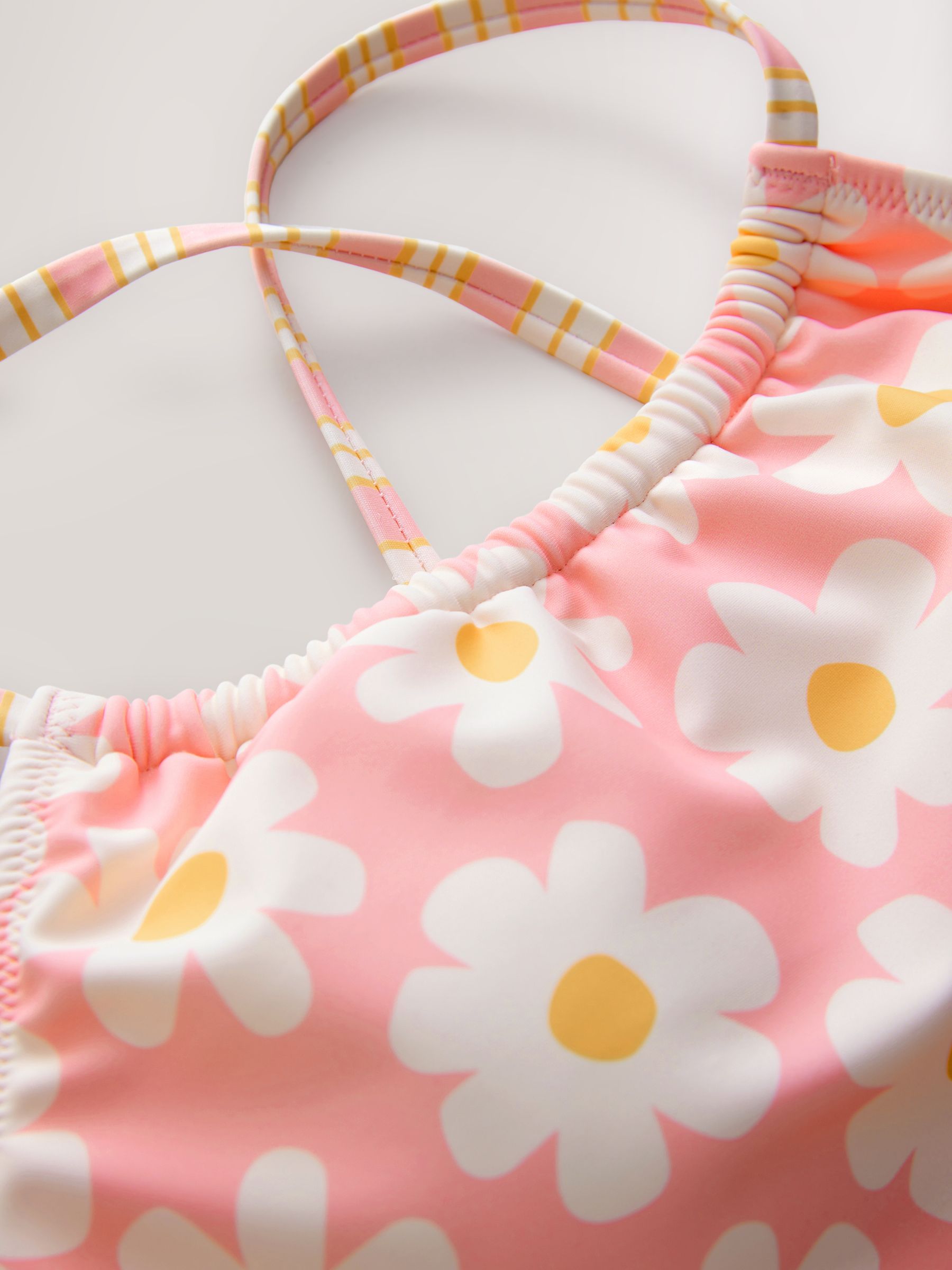 Roze bloemen - Licht gewatteerde bikini (8-16jr)