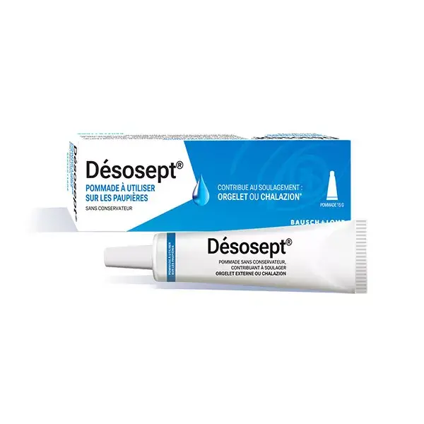 Pomada oftálmica Desosept da Bausch & Lomb para terçol, calázio e blefarite, 15g