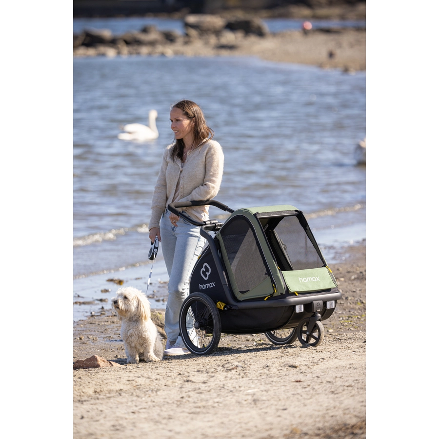 hamax Hundeanhänger Pluto M greenblack