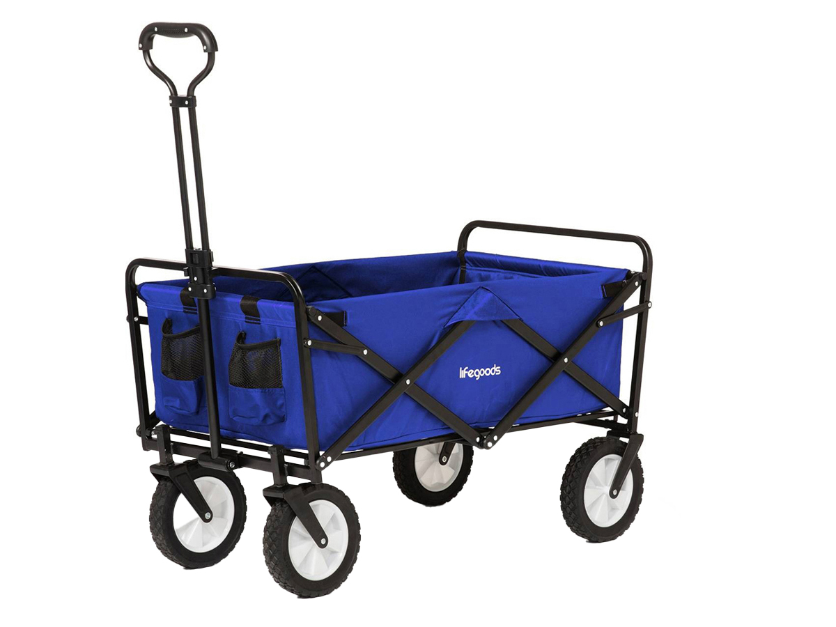 LifeGoods 70KG bolderkar 94L - Blue