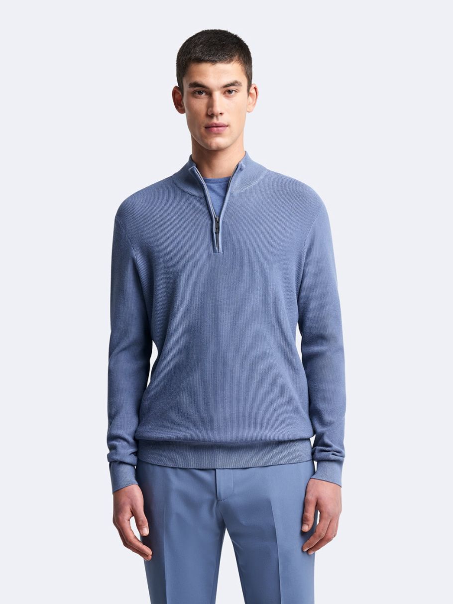 Pull col cheminée zippé en viscose bio
