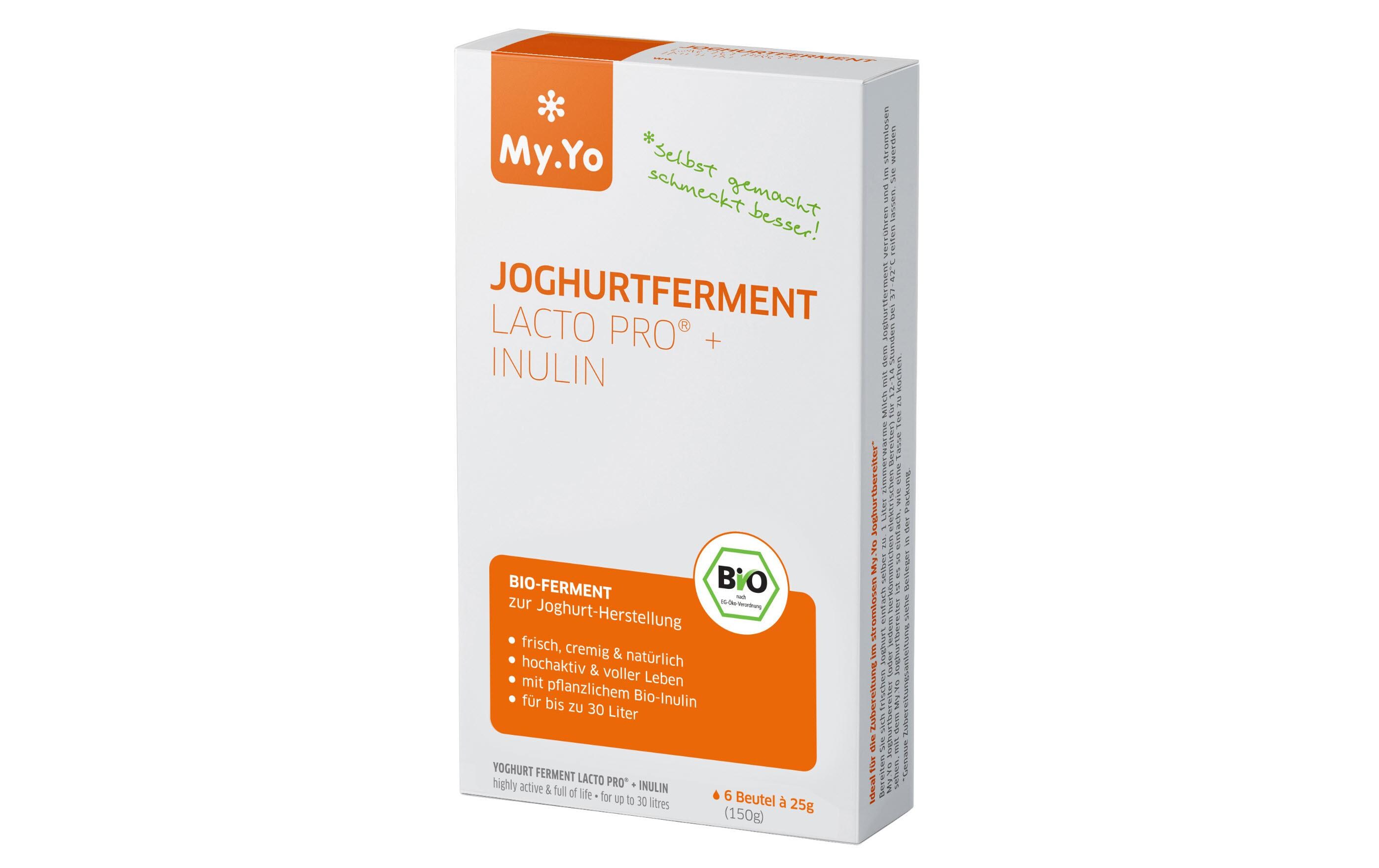 Bio Joghurtferment Lacto Pro & Inulin 6 x 25 gHochkonzentrierte Joghurtfermente