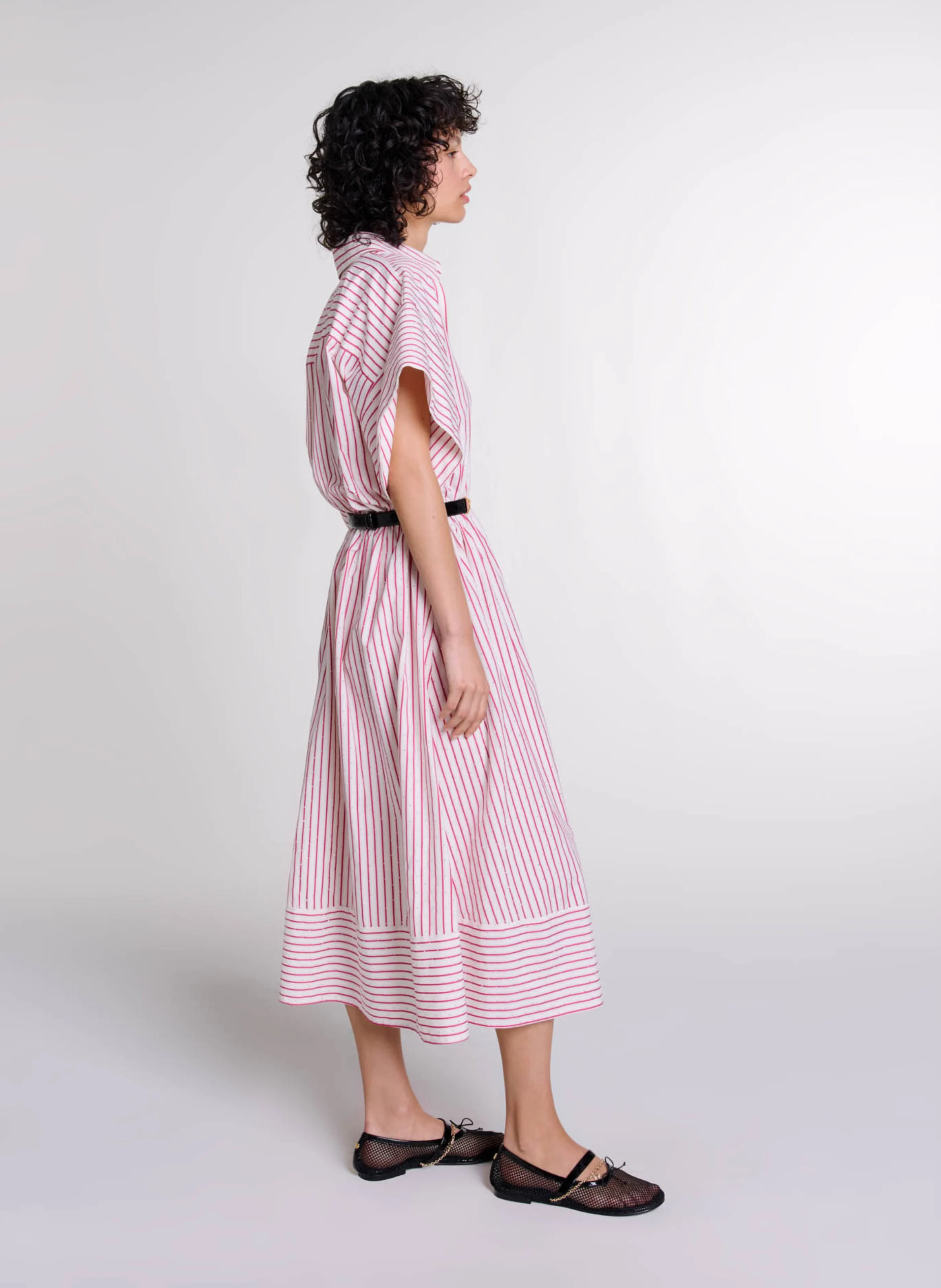 Robe chemise longues à rayures| Rayé