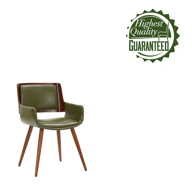 Carson Carrington Kjerringvag Faux Leather Mid-Century Dining Chair with Metal Legs