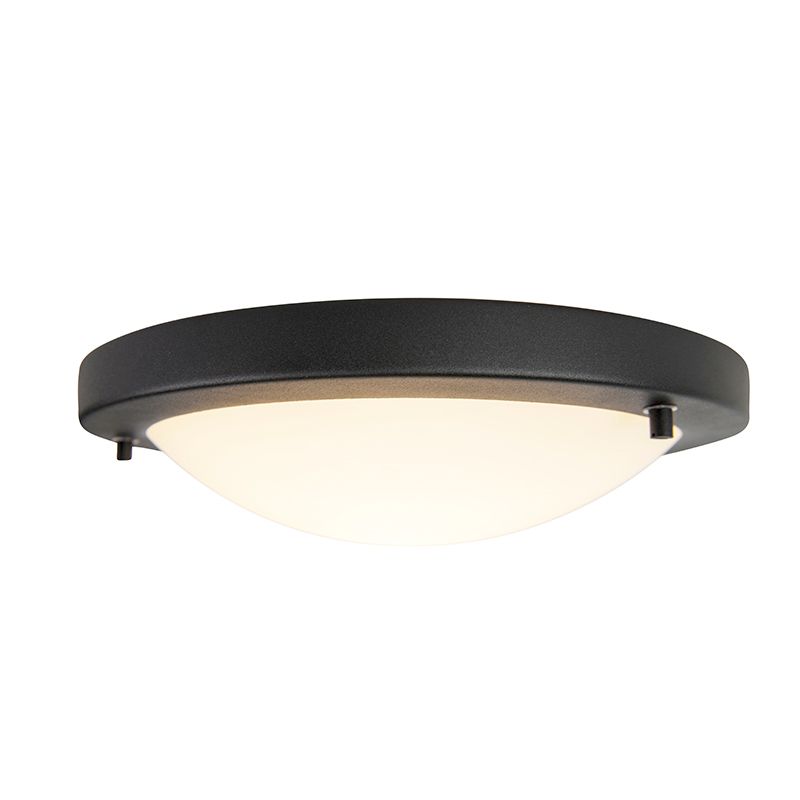 Smart plafonnière zwart 31 cm incl. WiFi A60 IP44 - Yuma