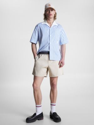 Camisa Crest com gola cubana e modelagem relaxada