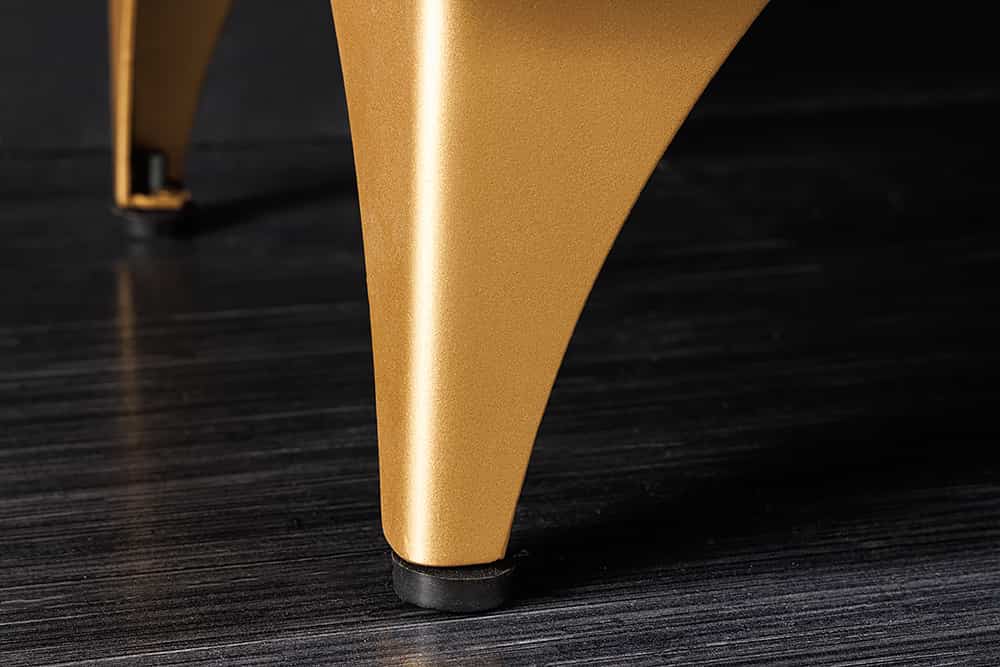 Handgearbeitetes TV-Lowboard GOLDEN SUNSET 180cm schwarz mit 3D Schnitzereien gold Mangoholz massiv Metallfüße