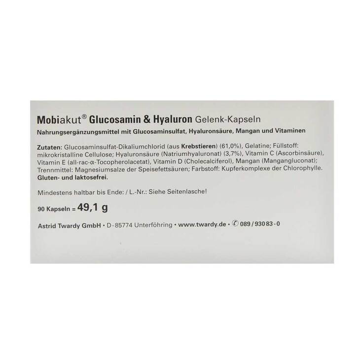 Mobiakut Glucosamin & Hyaluron Gelenk-Kapseln, 90 St