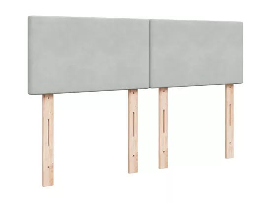 Sommier à lattes de lit et matelas Gris clair 140x190cm Velours