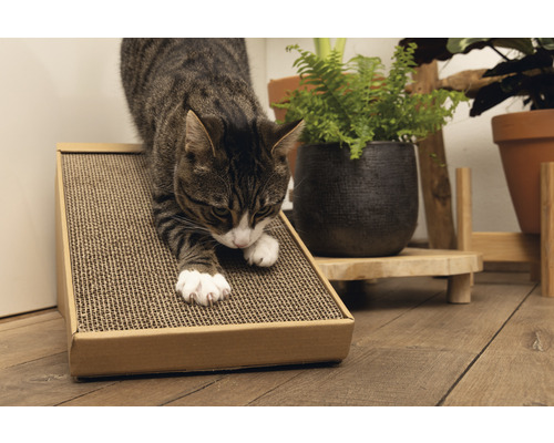 Krabplank voor katten van Beeztees Minus one kattenhelling karton bruin 49 x 25 x 24 cm