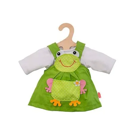 Heless Peppiges Froschkleid für Puppen, Größe 28-35cm, 2-teilig