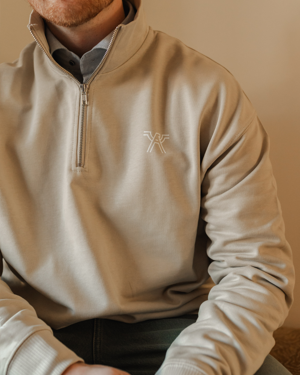 Aquila Zip Sweat Lichtbruin Herensweater