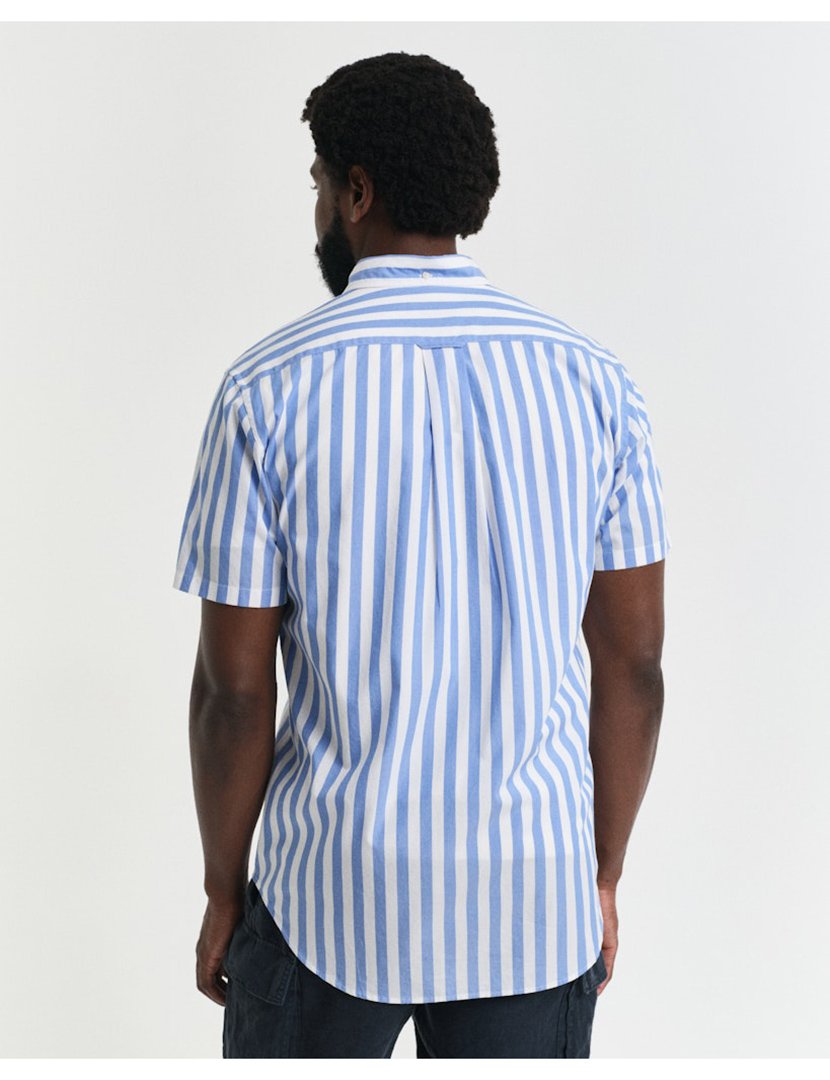 Classic Short Sleeve Stripe Shirt Blue