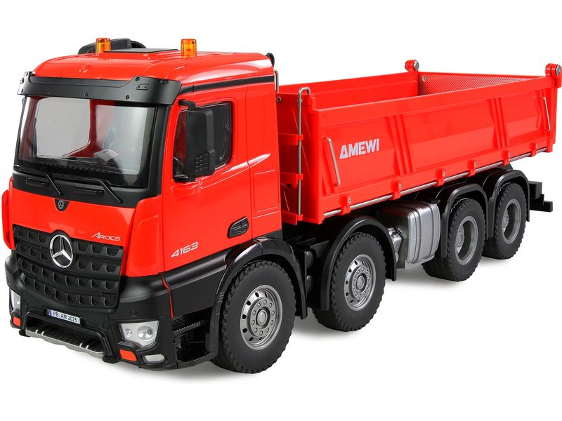 Amewi Mercedes-Benz Arocs Muldenkipper 8 x 4/4, Rot 1:18 RT Lizenzmodell als 8 x 4-Kipper im Massstab 1:18