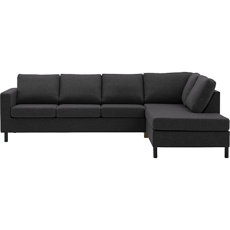 Oslo højrevendt open-end sofa med sorte træben - mørkegrå