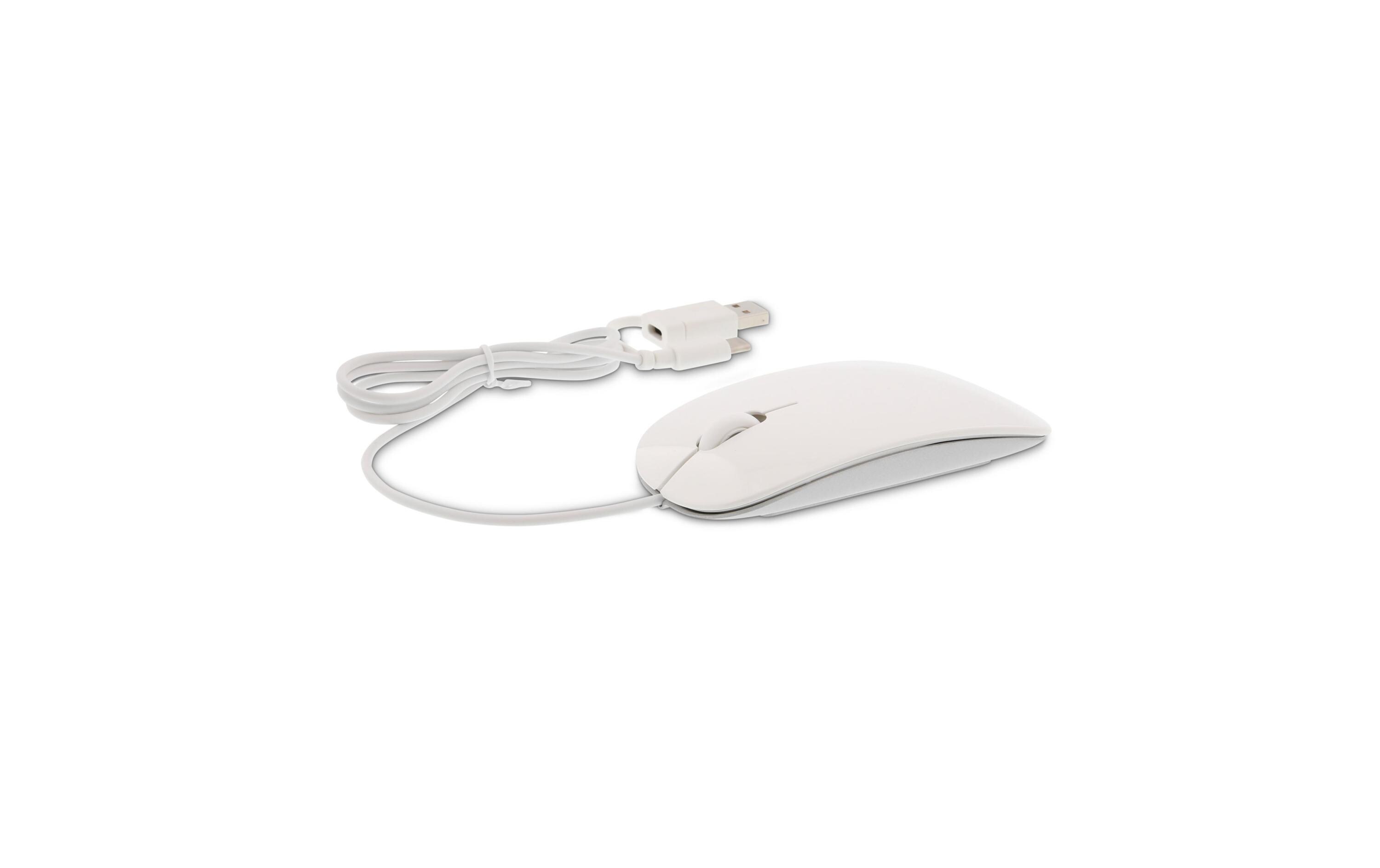 Easy Mouse USB-CFlache, verkabelte Maus mit USB-A und USB-C Anschluss
