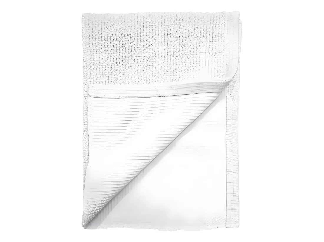 Lot de 2 tapis de salle de bain 40 x 60 cm en coton blanc - PEPPO